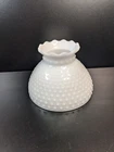 Vintage Fitter Base Milk Glass Hobnail Glass Lamp Shade 6” Tall X 8" X 4 1/2 "