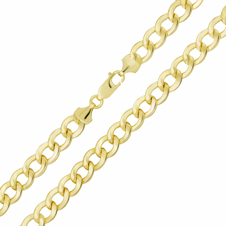 Hollow Curb Chain Necklace Real 10K Gold Bonded 925 - Image 4 of 4