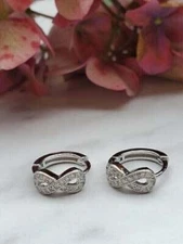 0.35Ct Round Cut Simulated Diamond Women's Hoop Earrings 14k White Gold Plated