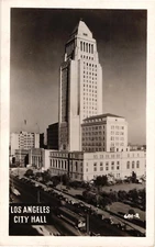 CALIFORNIA Los Angeles City Hall 1950s Real Photo Postcard RPPC