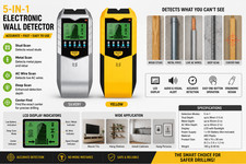 5 in 1 Stud Finder Wall Scanner LCD Display Detector for Wood AC Wire Metal Pipe