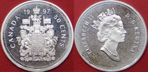 Proof 1997 Canada Silver Half Dollar From Mint's Set Toned