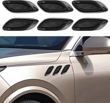 6pcs Universal Hood Vent Air Intake Sticker Grille Side Scoop black  black