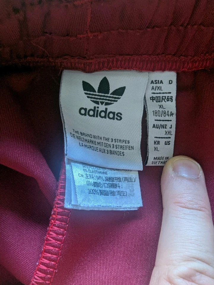 adidas Originals Track Pants arsenal terrace Icons XL Burgundy - Photo 3/4