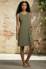 Time and Tru Women's Sleeveless Knit Swing Dress w/ Pockets L 12-14 Comfy