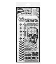 NEW Tim Holtz Stampers Anonymous HALLOWEEN Stamp Stencil Set REST IN PEACE