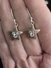 Vintage Sterling Silver Star Earrings .925 Disney Mickey Mouse Ears