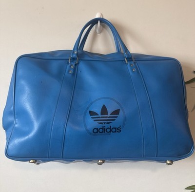 70's Adidas Vintage Tennis Bag Retro Blue Handbag Leather | eBay
