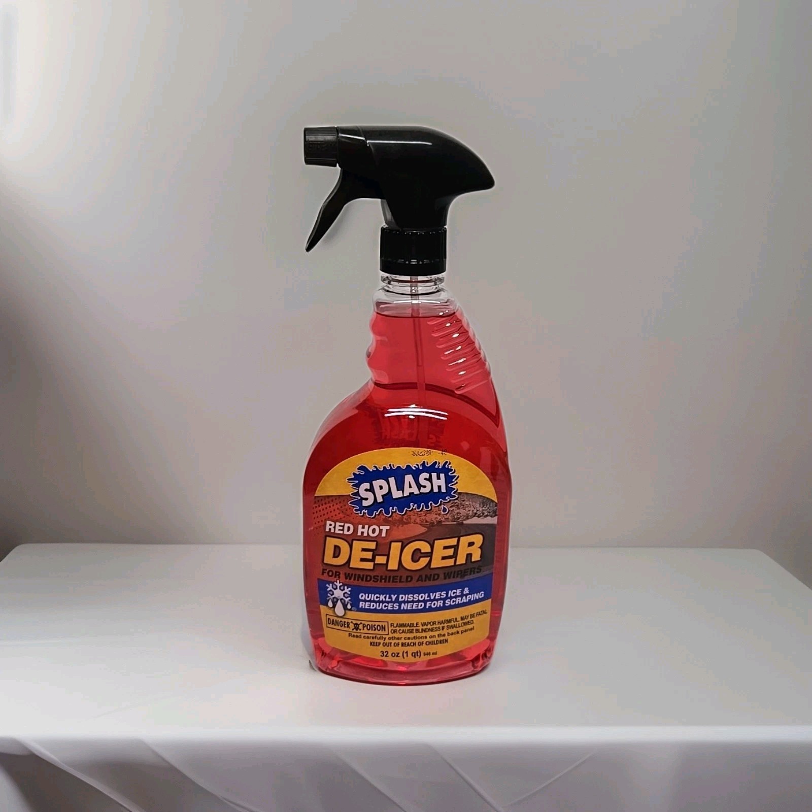 SPLASH Red Hot De-icer Windshield and Wipers Trigger Spray 32 Ounce Bottle New