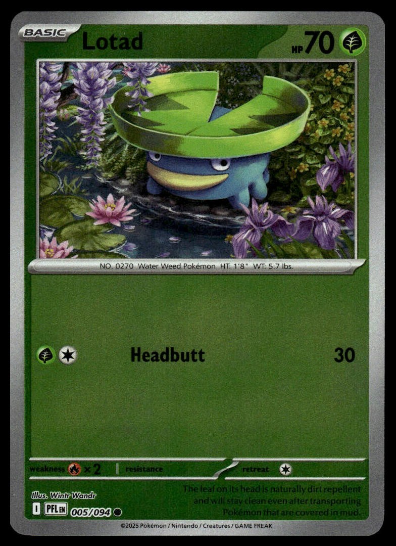Pooemon Phantasmal Flames #005/094 Lotad Reverse Holo