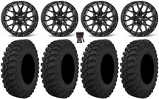 ITP Hurricane 15" Wheels Black 30" Crawler AT Tires Yamaha YXZ1000R