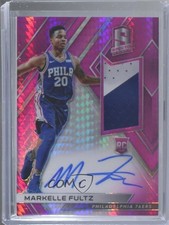 2017 Panini Spectra Rookie Jersey Neon Pink Prizm 22/25 Markelle Fultz Auto 2h4