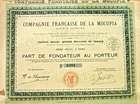 Comp. Franc de la Mocupia Paris 1926 Stock +KP France Gold Mining Venezuela