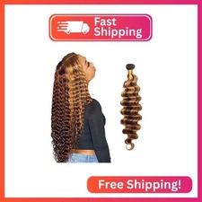 P427 Highlight Blonde Bundles Human Hair Brown Deep Wave 1 Bundle 16 Inch Unproc