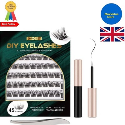Ultimate Eyelash Extension Kit - 45 natürliche Cluster Lashes, einfache Anwendung
