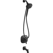KOHLER Rill Rite-Temp Handheld Round Bathtub and Shower Faucet in Matte Black