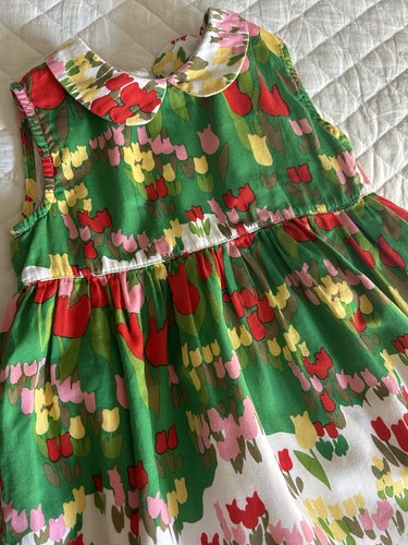 Hanna Andersson Tulips Dress Little Girls Easter Spring EUC Size 90 - Picture 3 of 7