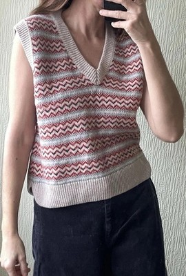 Toast Wolle Fairisle Tank Pullover ärmellos Größe 14