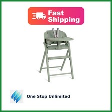 Evolur Step and Savor Convertible Wooden Baby High Chair-Sage  Beech Wood Se...