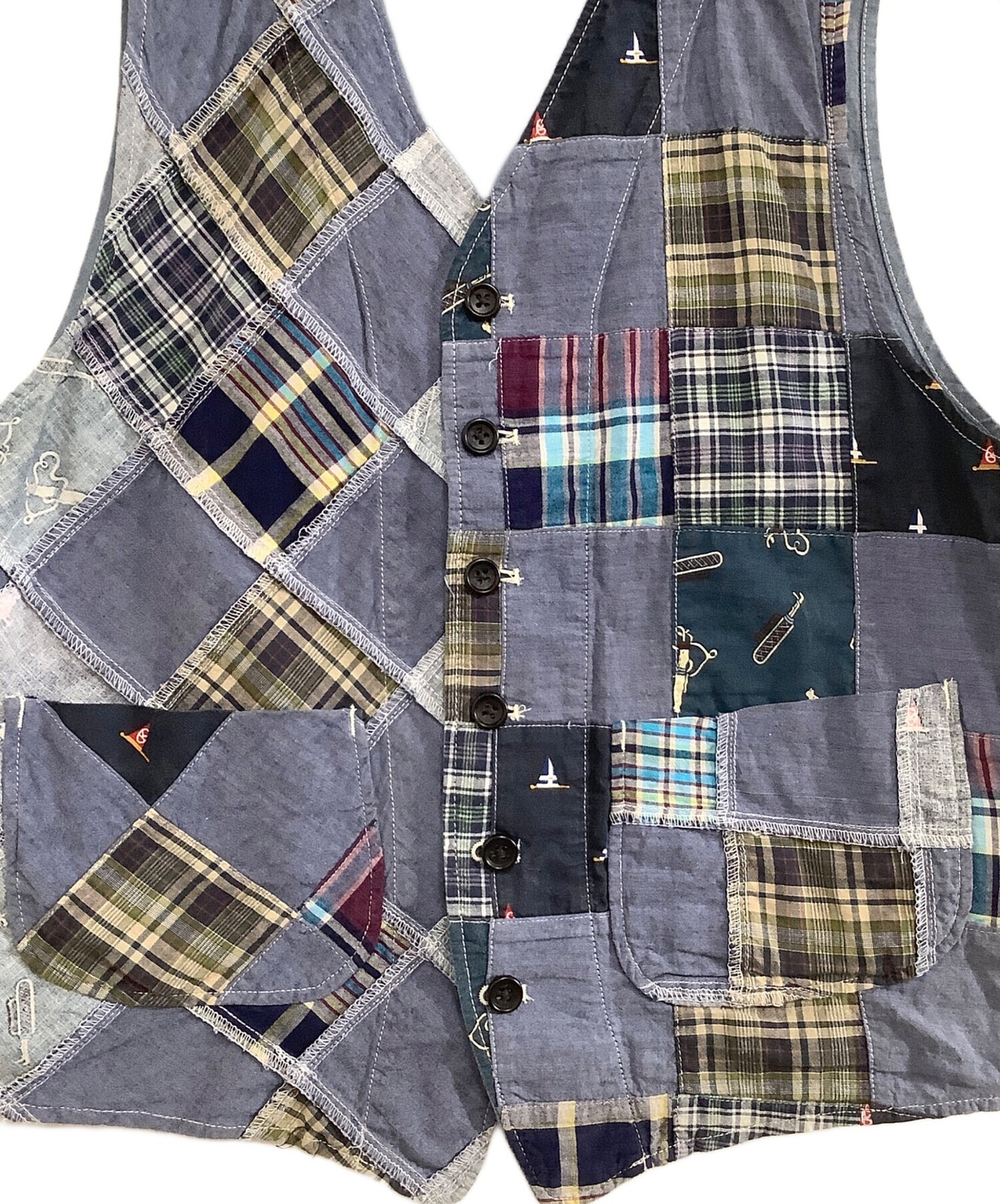 Engineered Garments × BEAMS PLUS patchwork vest S… - image 5