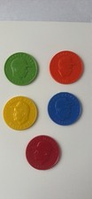 5 Baseball Player Plastic Coins 1958-59 Mantle Banks Aaron Fox Skinner
