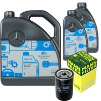 MANN-FILTER ÖLfilter 7L MotoröL 5W-40 MB 229.5 FüR Mercedes-Benz 190 E