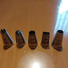 5 x Original Kaiser,  Spritztüllen,  Set, Edelstahl rostfrei, falz- und randfrei