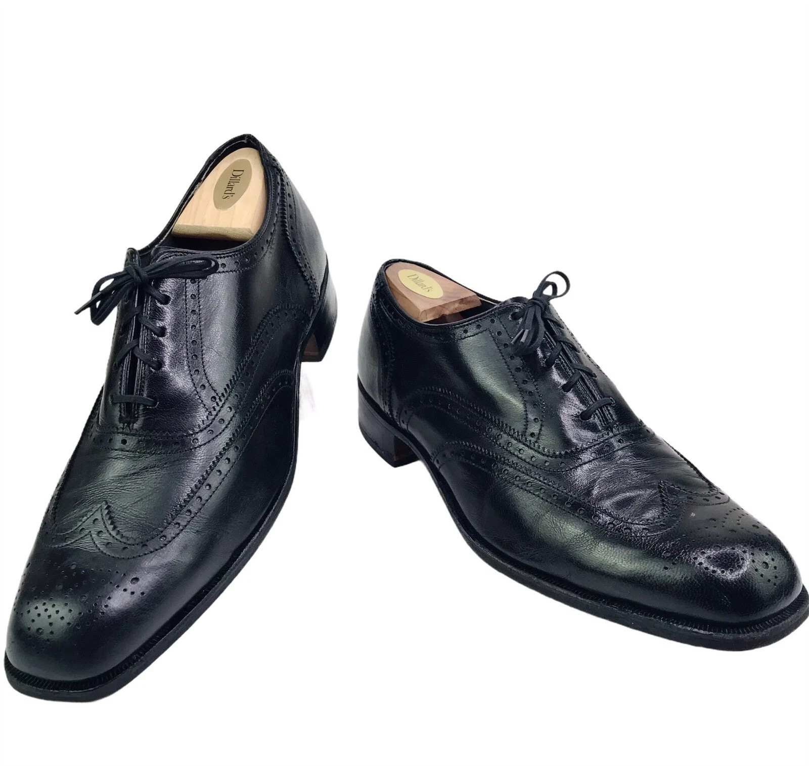 Embassy collection by Hanover VTG Mens Size 10 black leather oxford shoes 3308