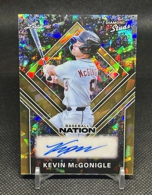 Kevin McGonigle Auto Gold Crystal 2026 Leaf Baseball Nation Diamond Studs 1/1  