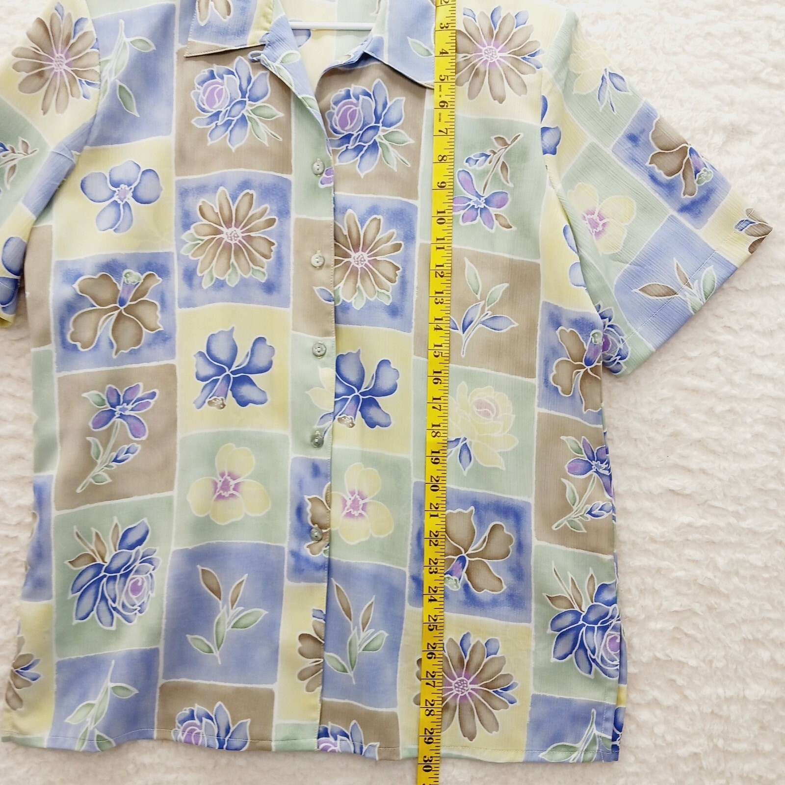 Blouse Size 14 Orchid Bloomcore Patchwork Office … - image 8
