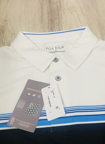 Camisa polo de golf para hombre de ajuste clásico a rayas en bloques de colores - Imagen 7 de 14
