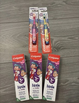 Colgate Little Kids Smiles Zahnpasta & Zahnbürsten Set (3+ Jahre) - 3 Zahnpasta