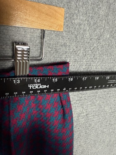 Pendleton 100% Virgin Wool Houndstooth Pencil Skirt Magenta Teal Size 16 USA VTG - Picture 3 of 5