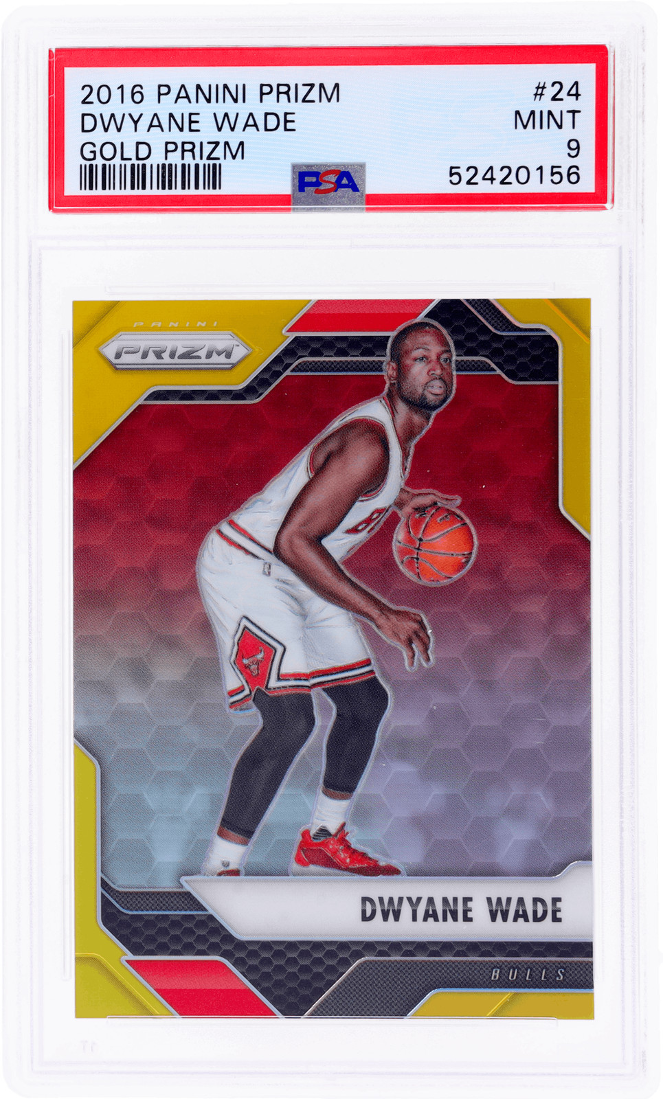 2016 Panini Prizm Dwyane Wade Gold Prizm #24 /10 PSA 9