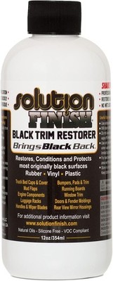 Solution Finish - Black Plastic & Vinyl Trim Restorer - Black (12 oz)