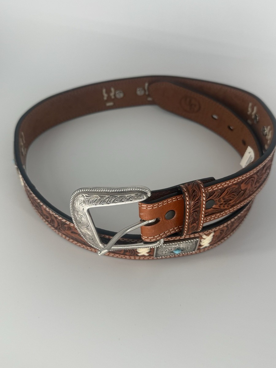 時計 Stone  belt brown 3-D Belt Co. 8003 Genuine Hand Tooled Leather Size 36 Brown