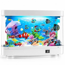 Dolphin Ocean Fish Tank Lamp Artificial Tropical Aquarium Desk Decor 110V Stress