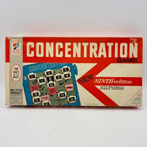 VINTAGE Concentration Game 9th Edition COMPLETE Milton Bradley 1966 TV Show