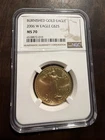 2006-w Burnished $25 American Gold Eagle  1/2 OZ MS70