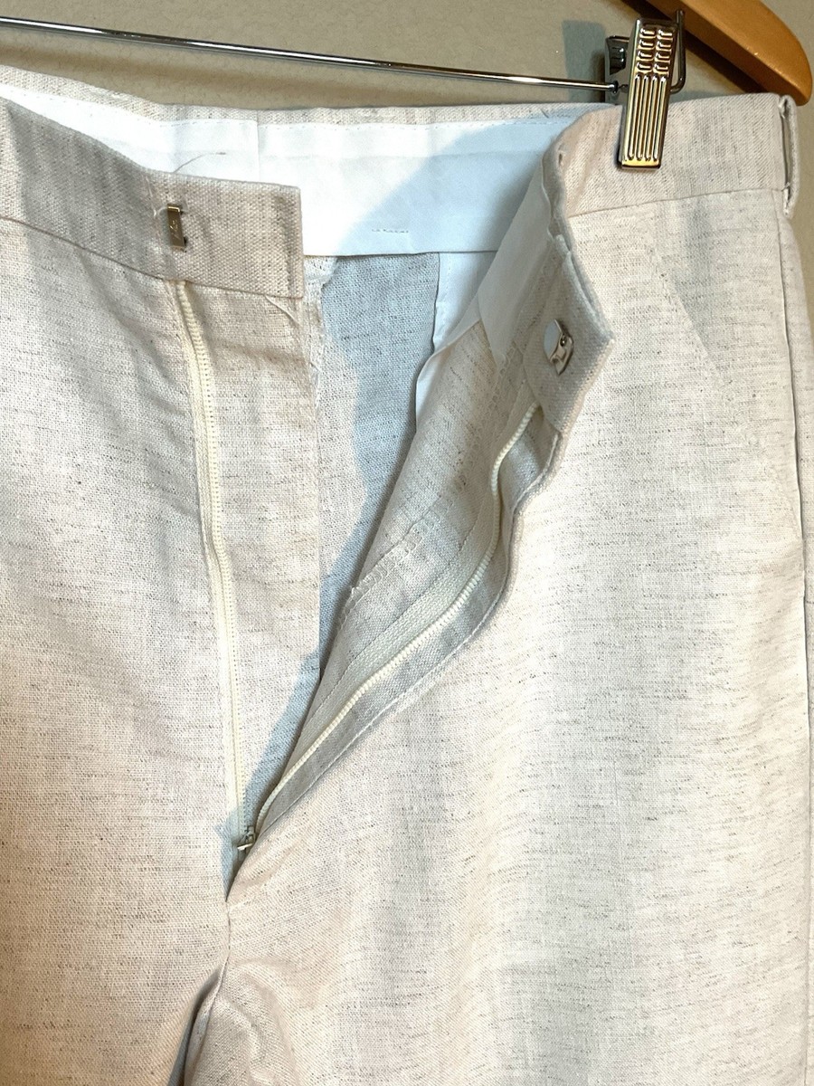 Levi’s VTG LINEN Slacks “trimcut” Trousers Womens Unlined Flat Front 33.5 In View 5