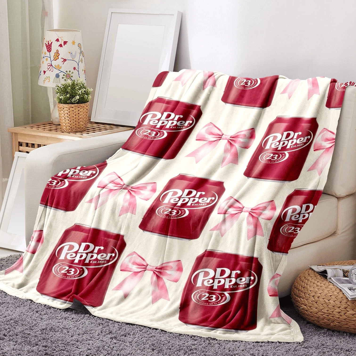 Dr. Pepper Print Blanket,Ideal Gift for Men Women Sofa Office Travel