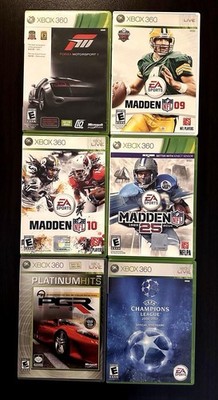 Forza 3, Project Gotham Racing, UEFA, Madden 09, 10 & 25 - Xbox 360 - 6-Game Lot