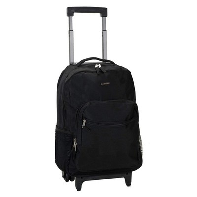 Double Handle 17'' Rolling Backpack, Black