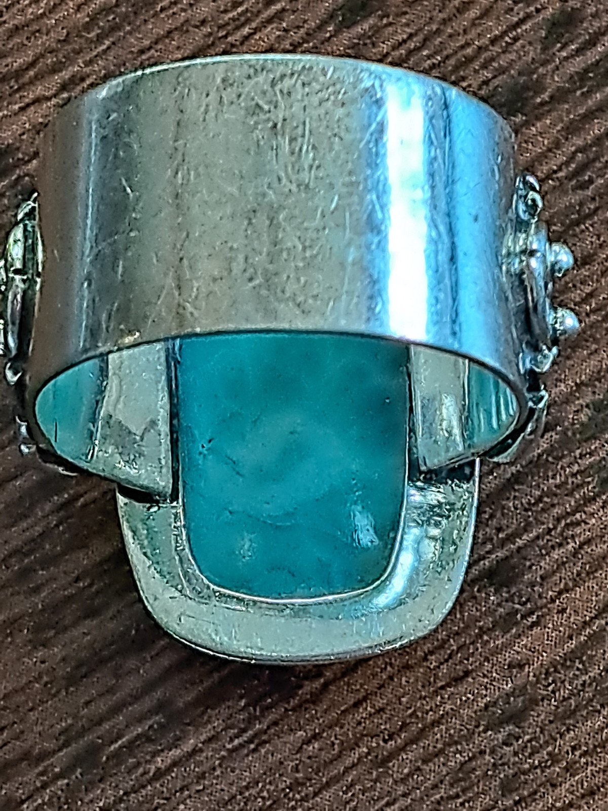 Sterling Silver & Larimar Rounded Rectangular Cab… - image 6
