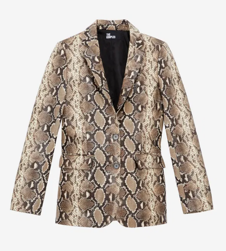 THE KOOPLES Snakeskin Effect Leather Jacket sz 40Fr Python Print Blazer $1K - Picture 5 of 9