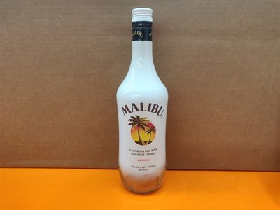       EMPTY 750ml Malibu Original Caribbean Rum Glass Bottle
