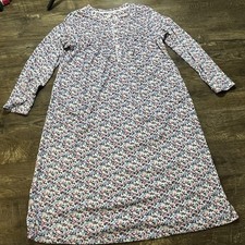 Aria Velour Long Sleeve Nightgown Sleep Dress Womens size M Floral Cottagecore