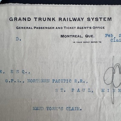 Northern Pacific Railway VINTAGE 1898 GRAND TRUNK RW UnUsed Tix Redemption Form