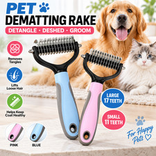 Dog Cat Dematting Rake Deshedding Grooming Comb Undercoat Fur Hair Remover Tool