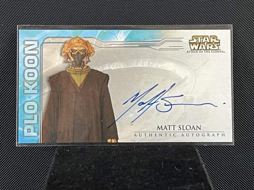 Star Wars Attack of the Clones Widevision 2002 Topps Auto Matt Sloan/Plo Koon